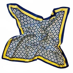 NEW ELLISON+YOUNG women's four petal clover square scarf in yellow